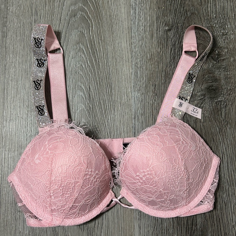 NWT Victorias Secret Pink Bling Strap Bra